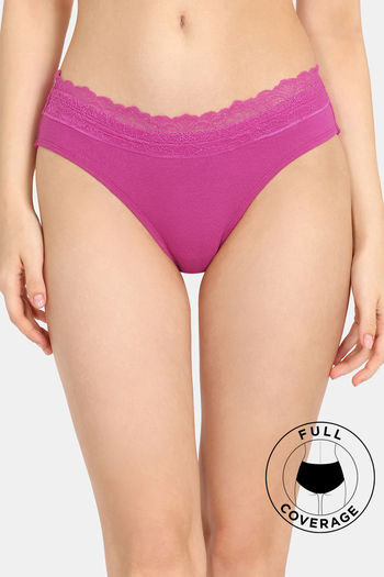 Buy Zivame Low Rise Full Coverage Bikini Panty - Fuchsia Red